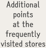Additional points at the frequently visited stores
