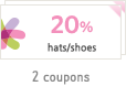 20% hats/shoes | 2 coupons